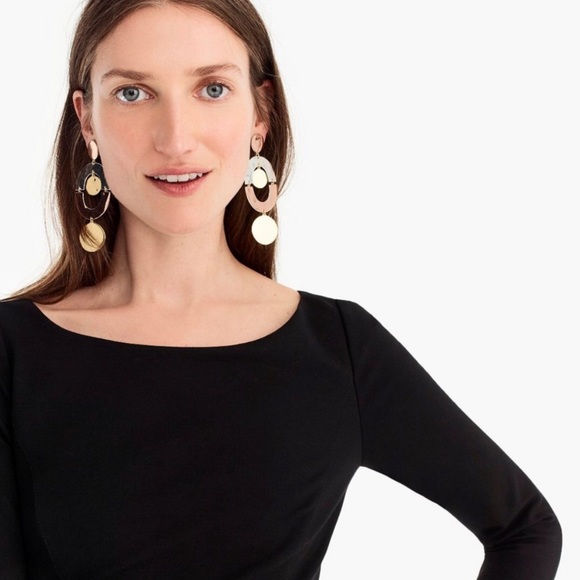 J. Crew NWT Fit & Flare Sheath Dress Stretch Ponte Knit Black SZ 2 - Picture 3 of 16